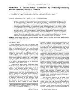 Modulation of Protein-Protein Interactions by