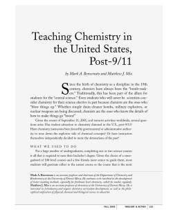 Teaching Chemistry in the United States, Post-9/11