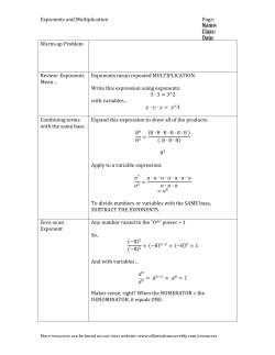 Exponents with Division