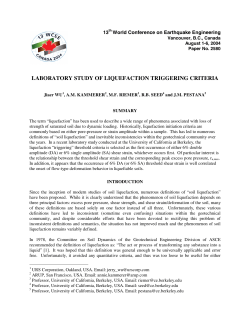 Laboratory Study of Liquefaction Triggering Criteria