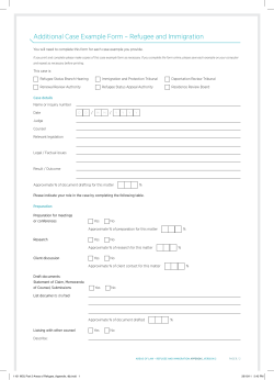 additional Case example Form &ndash; Refugee and Immigration