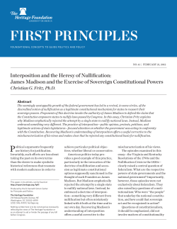 Interposition and the Heresy of Nullification: James Madison and the
