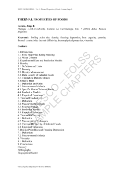 Thermal Properties of Foods