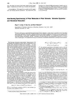 Hole-Burning Spectroscopy of Polar Molecules in