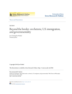 Beyond the border: on rhetoric, U.S. immigration, and governmentality