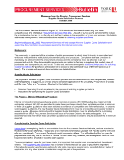 Supplier Quote Solicitation Process