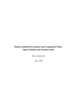 Modern Industrial Economics and Competition Policy: Open