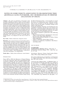 NOTES ON SOME INSECTS ASSOCIATED TO FRANKINCENSE
