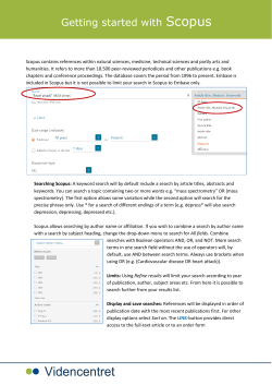 Getting started with Scopus