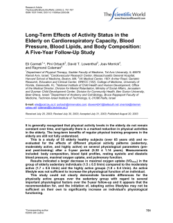 Long-Term Effects of Activity Status in the Elderly on