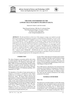 THE FISH AND FISHERIES OF THE LOWER VOLTA MANGROVE