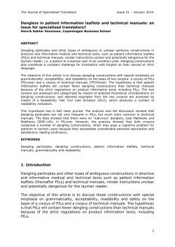 Danglers in patient information leaflets and technical