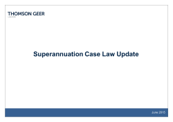 Superannuation Case Law Update