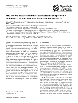 Size resolved mass concentration and elemental composition of