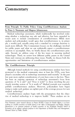 From Principle To Public Policy: Using Cost