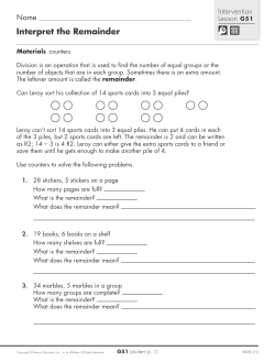 Interpret the Remainder