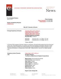 Read Press Releases  - Chicago Symphony Orchestra