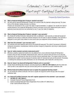 Extended 1-Year Warranty for Heatcraft Certified Contractors