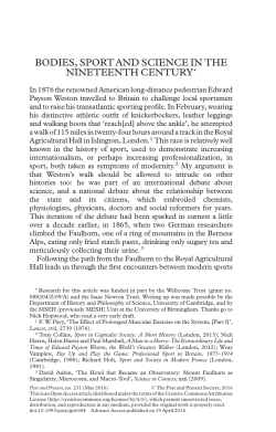 Bodies, Sport and Science in the Nineteenth