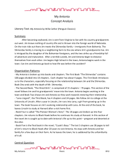 My Antonia Concept Analysis