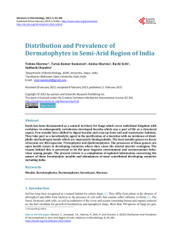 Distribution and Prevalence of Dermatophytes in Semi