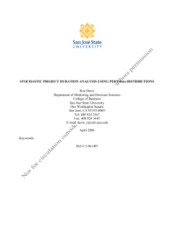 Stochastic Project Duration Analysis Using PERT