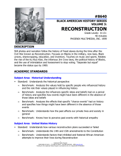 8640 black american history series volume 3: reconstruction