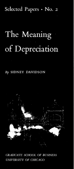 The Meaning of Depreciation - The University of Chicago Booth