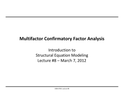 Multifactor Confirmatory Factor Analysis