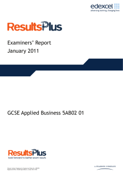 Examiners` Report January 2011 GCSE Applied Business
