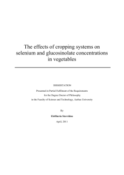 The effects of cropping systems on selenium and glucosinolate