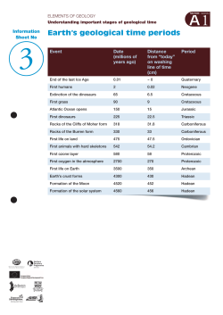 InfoSheet 3 &ndash; Geological Time Periods