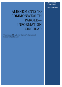 Federal Parole Amendments - Attorney