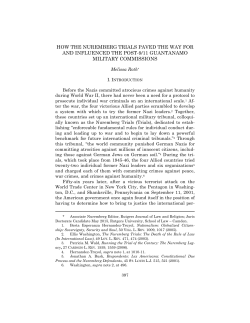HOW THE NUREMBERG TRIALS PAVED THE WAY FOR AND