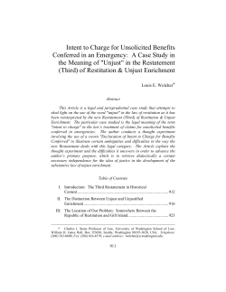 Intent to Charge for Unsolicited Benefits Conferred in an Emergency