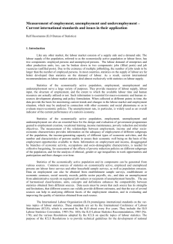 Measurement of employment, unemployment and underemployment