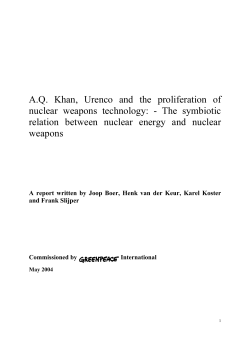 AQ Khan, Urenco and the proliferation of nuclear weapons technology