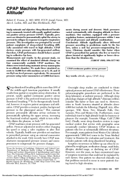 CPAP Machine Performance and Altitude