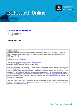 Eugenics - LSE Research Online