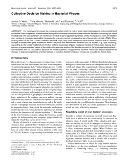Collective Decision Making in Bacterial Viruses