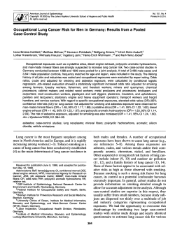 Occupational Lung Cancer Risk for Men in Germany: Results from a