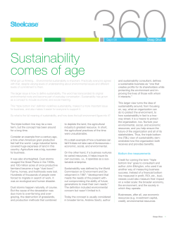 Sustainability comes of age