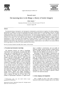 Annett (1996) On knowing how to do things. A theory of motor imagery