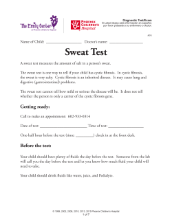 Sweat Test - Phoenix Children`s Hospital