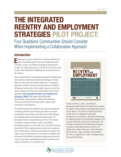 the integrated reentry and employment strategies pilot project