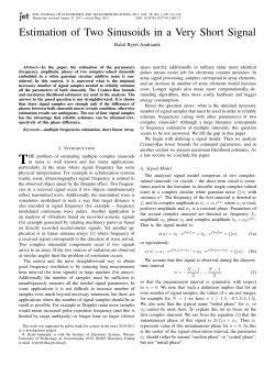 Estimation of Two Sinusoids in a Very Short Signal