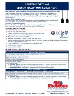 SENSOR FLOAT&reg; and SENSOR FLOAT&reg; MINI