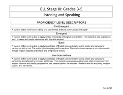 ELL Stage III: Grades 3-5