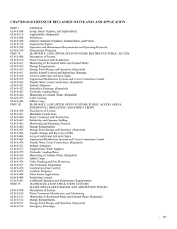 chapter 62-610 reuse of reclaimed water and land application