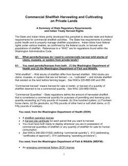 Commercial Shellfish Harvesting and Cultivating